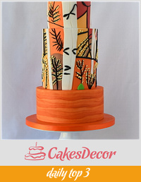 Birch Tree Cake - Sugar Art for Autism Collabration
