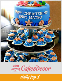 Beach themed Christening cake