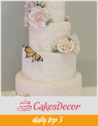 Spring themed wedding cake