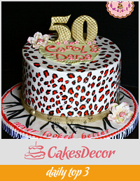 50 Never Looked Better Hot Pink Leopard Print Cake