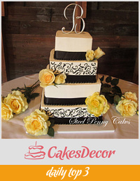 Buttercream with scrolls wedding cake