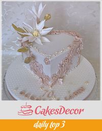 Sweet heart & bas relief cake