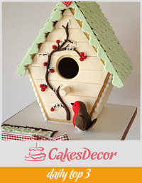 Winter Bird House Cookie