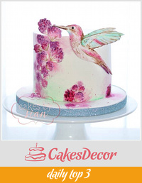 Humming Bird Handpainted cake