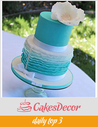 Ruffled cake in Tiffany Blue