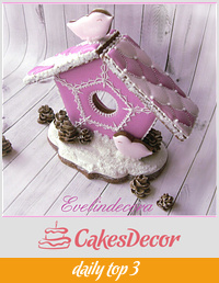 Icing cookies: Gingerbread house