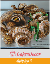 OCTOPUS CAKE - + step by step collage