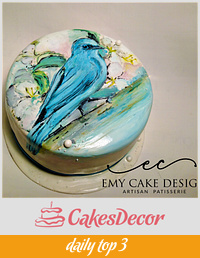 Blue Bird Pianted Cake