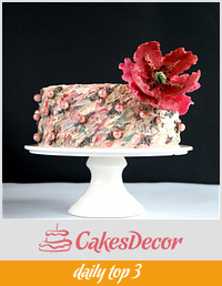 Fantasy flower and buttercream cake