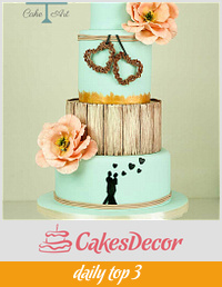 Peonies wedding cake