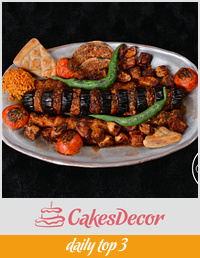 Food cake challenge Turkish kebab