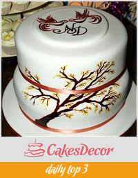 Handpainted Engagement Cake