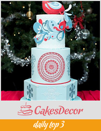 Peacock Christmas Wedding cake