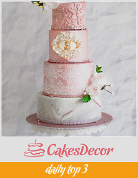 Rose gold wedding cake 