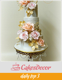 Elegant 50th Golden Wedding Anniversary Cake