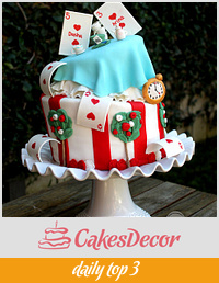 Topsy Turvy Alice In Wonderland cake