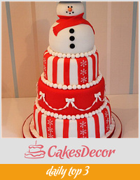 Snowman Christmas 4 tier Cake