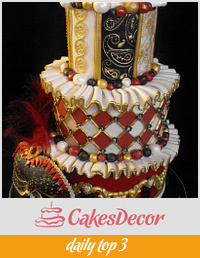 3 tier masquerade ball cake