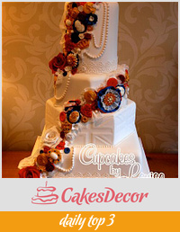 Diamond Jubilee theme wedding cake