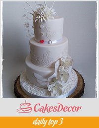 Wedding cake in white
