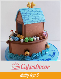 Noah's Ark Baptism Cake