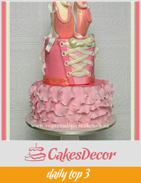Ballerina Cake with Ballet Slippers ~