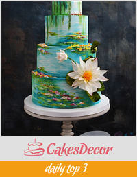 Water Lilies (Claude Monet) Wedding Cake
