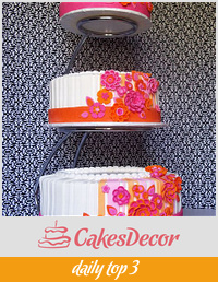 Orange/Pink Wedding cake