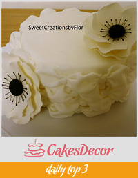 Billowing cake with Anemone flowers
