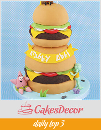 Krabby Patty Tower Spongebob Cake