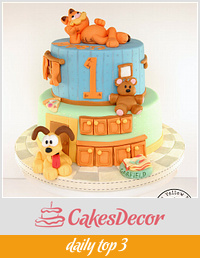 Garfield and Odie Birthday Cake