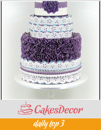 Purple and Blue wedding cake