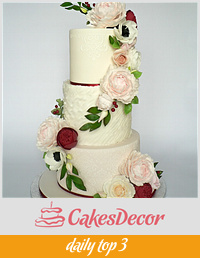 P&R Wedding Cake (peony and roses)