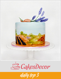 Wedding cake with lavender