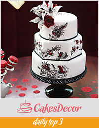 Cat in The Hat marries Jessica Rabbit - Wedding Cake