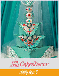 Bohemian Teal Wedding cake