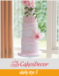 Soft pink wedding cake 