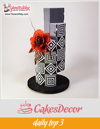 Modern Wedding Cake with Isomalt Flower