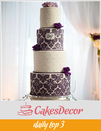 Purple Damask Cake