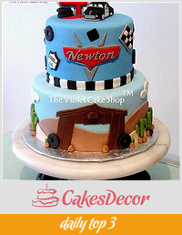 Cars Cake for Newton Featuring SHERIFF