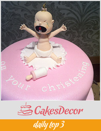 Crying Baby Christening Cake