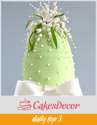 Lily of the Valley Easter Egg Cake