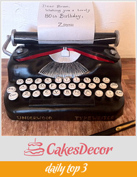 Underwood Typewriter Cake