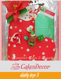 Christmas- Stocking Fondant Cake