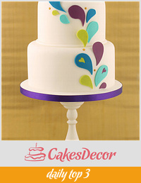 Peacock Inspired Wedding Cake
