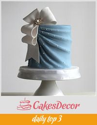 Simple Blue Bridal Shower Cake