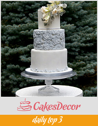 Gray and white winter wedding cake