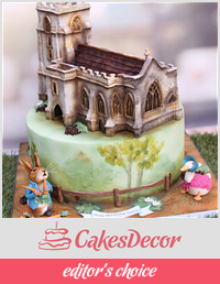 Replica Church & Peter Rabbit Christening cake