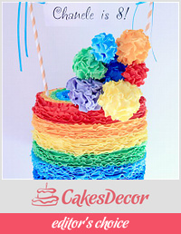 Rainbow Rufflicious Birthday Cake