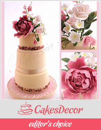 Romantic flowers cake